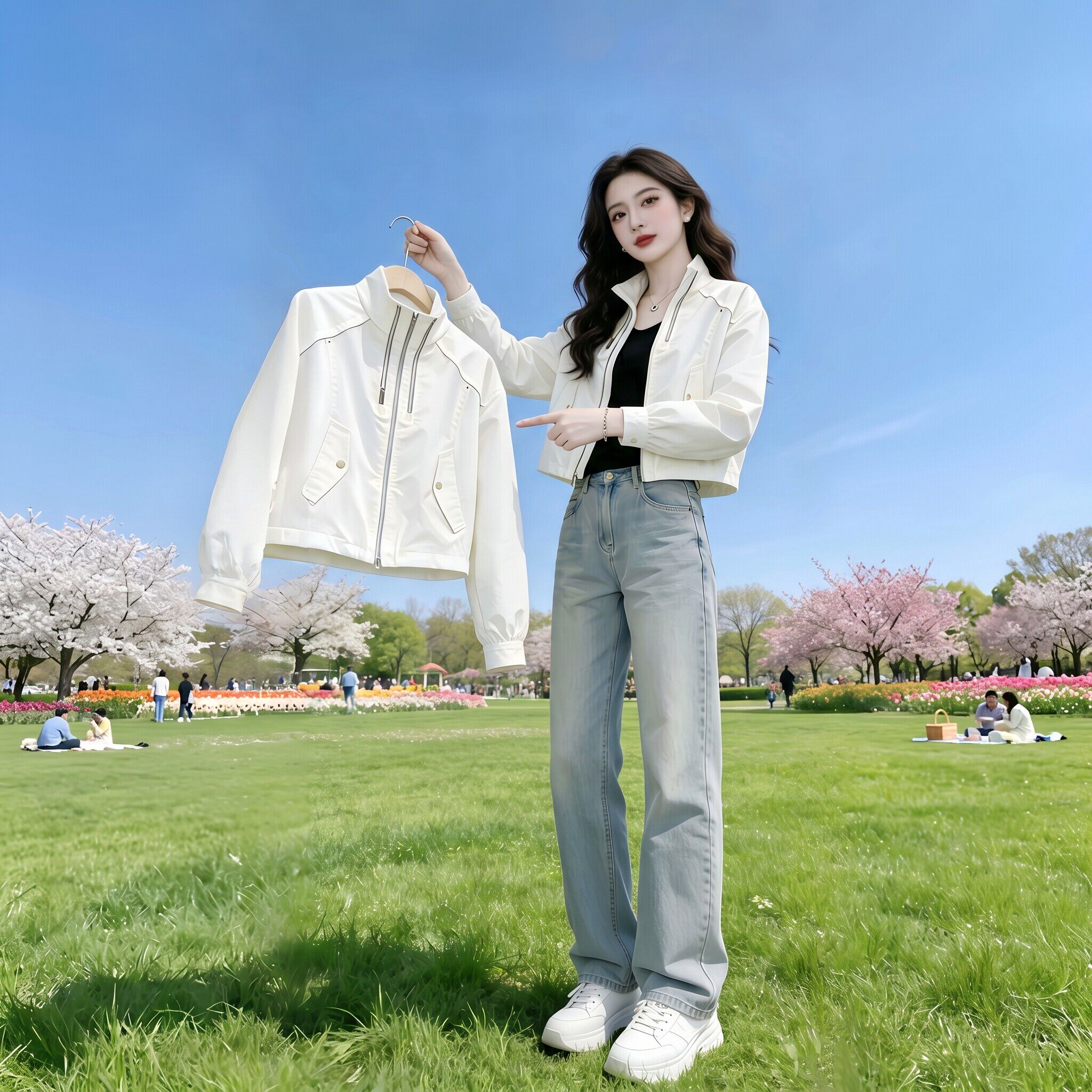 今年流行漂亮薄外套独特好看春季新款时尚百搭宽松休闲防晒上衣女
