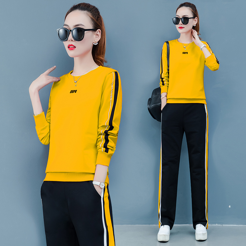 Casual thể thao phù hợp với phụ nữ mùa thu mùa xuân 2020 mới thời trang chạy hai mảnh bộ sinh viên rời Hàn Quốc phiên bản của những bộ quần áo bảo vệ