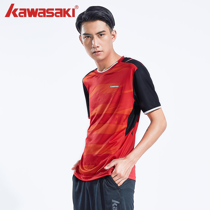 Kawasaki Kawasaki2022 new spring and summer men's and women's badminton training clothes quick-drying breathable super-elastic short-sleeved T-shirt