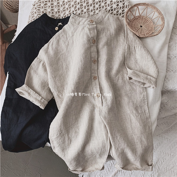 2022 autumn models new children Han Fan Neutral Money Boy Casual 100 Hitch Pants Girl Clothing Cotton Linen Pants Tide