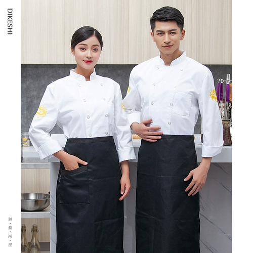 Добавить толстую и большой шеф-повар для работы с длинными рукавами осень и зимняя одежда