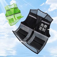 Lưới phản quang an toàn áo liền quần vest tùy chỉnh in logo đêm mùa hè cưỡi lái xe huỳnh quang quần áo áo phản quang 3m