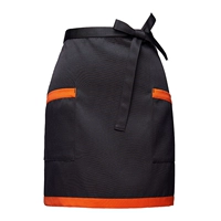 Ультракороткий полудлинный фартук в тон по низу с черно-оранжевой кромкой