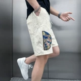 Шорты, летние тонкие штаны для отдыха, китайский стиль, с вышивкой