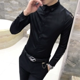 Мужская трендовая кружевная рубашка, в корейском стиле