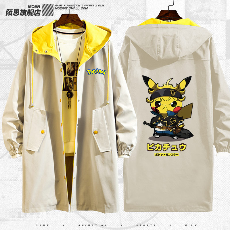 Jacket Elf Bảo Giấc mơ Elf Pikachu Thám Co-hoạt hình Jacket Quần áo Couple nam Và nữ áo gió