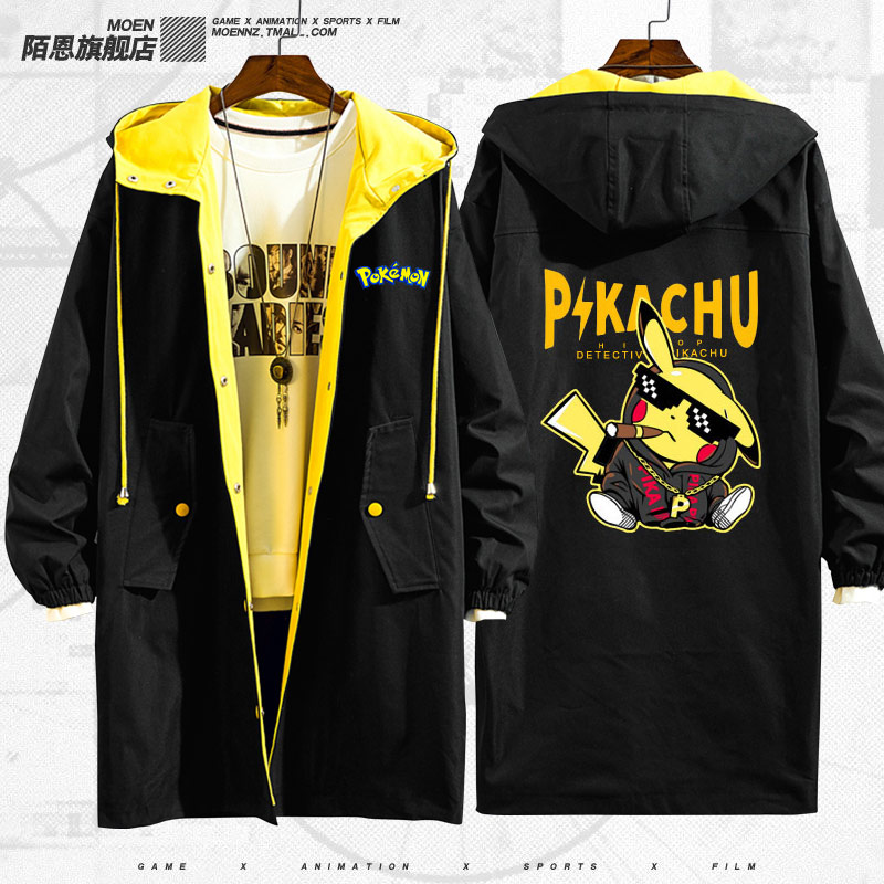 Jacket Elf Bảo Giấc mơ Elf Pikachu Thám Co-hoạt hình Jacket Quần áo Couple nam Và nữ áo gió