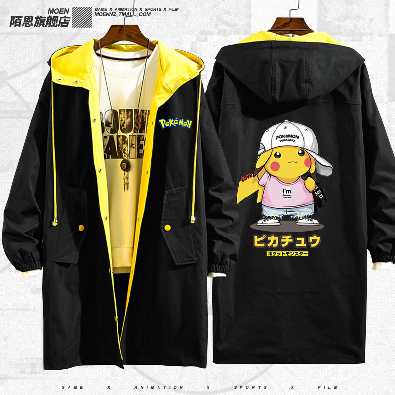 Jacket Elf Bảo Giấc mơ Elf Pikachu Thám Co-hoạt hình Jacket Quần áo Couple nam Và nữ áo gió