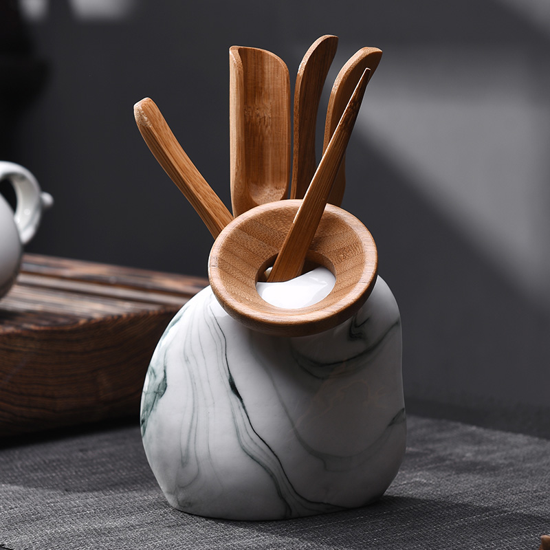Tao blessing ink zen ceramic tea set household ink kung fu tea teapot teacup tea bag in the mail