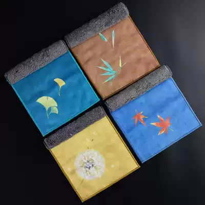 Tao Fuqi painted with velvet tea towel absorbent tea cloth tea set accessories do not lose hair coffee table practical towel