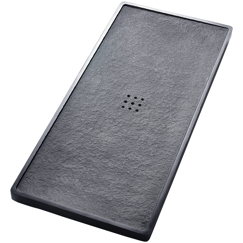 Tao blessing sharply stone tea tray was home drainage contracted sitting room the whole piece of black gold stone tea tray tea table can be customized