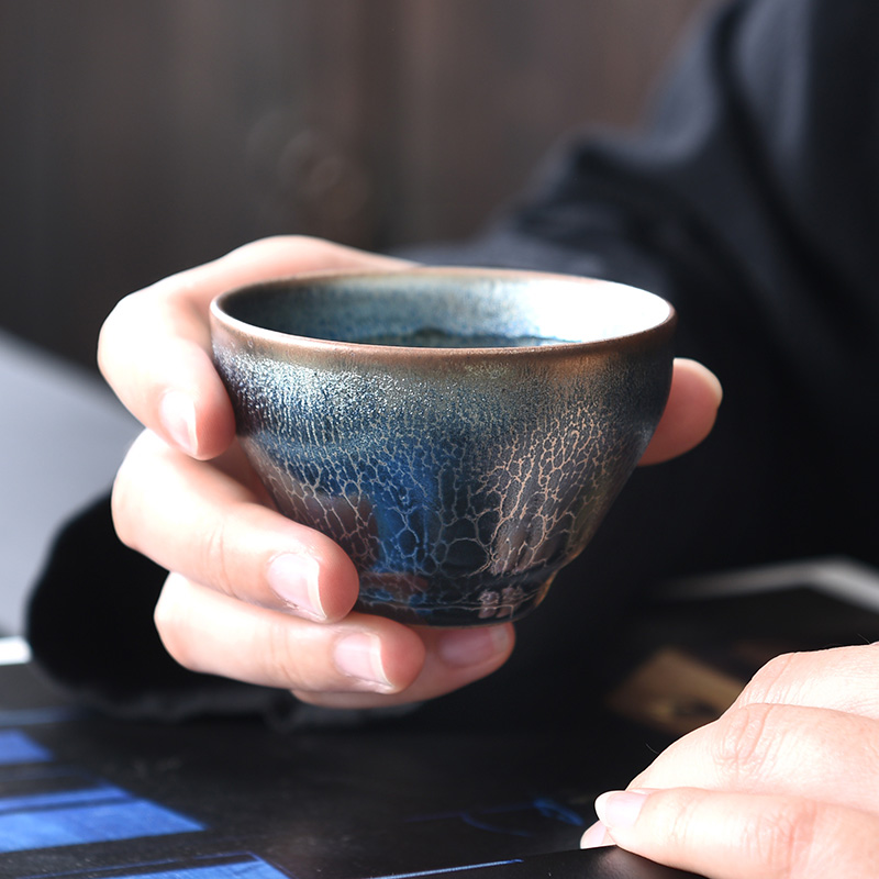 Tao blessing iron tire building lamp cup six gift boxes kirin partridge spot lamp oil lamp that master cup cup group