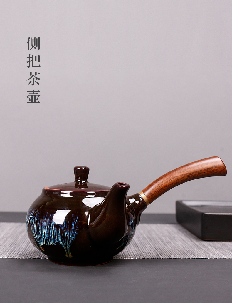 Tao blessing up built red glaze, the tea set the home of a complete set of tea sets the teapot teacup masterpieces group