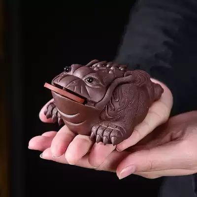 Tao Fuqi Yixing purple sand tea pet ornaments can raise Golden Chan tea table toad hand-made tea set tea pet