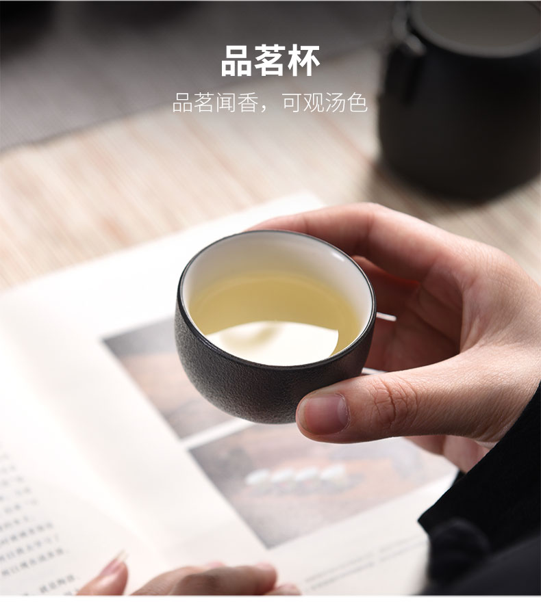 Tao blessing coppering. As the silver tea set of black suit household kunfu tea tea kettle black zen cup combination