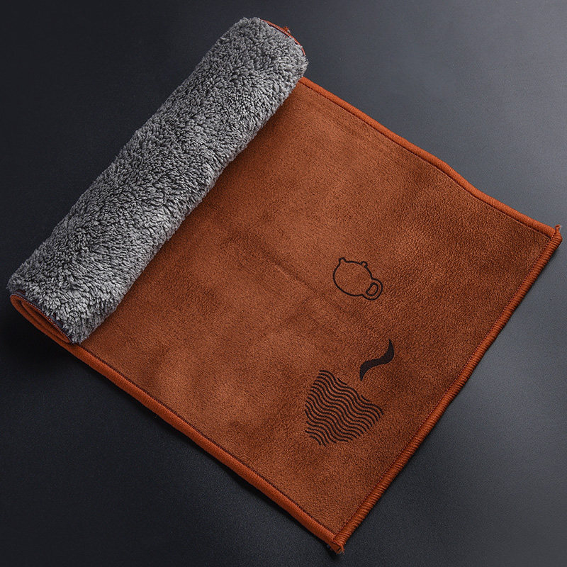 Tao Fuqi suede tea towel tea cloth tea table towel rag Chinese water absorbent pot towel kung fu tea set kung fu tea accessories