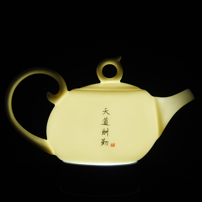 Tao blessing zen dehua white porcelain tea set suits for tie - in white porcelain tea pot set household creative literature