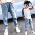 cậu bé bông chất lượng cao phá vỡ quần jean lỗ mùa xuân và mùa hè váy 2020 quần không khí trẻ em mới trong phiên bản Hàn Quốc con lớn 