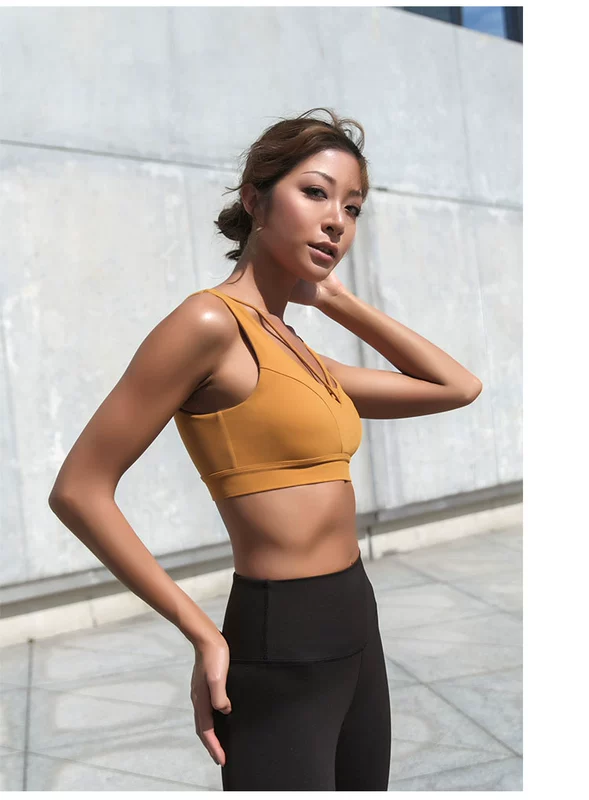 Đồ lót thể thao La Nikar phụ nữ chạy áo ngực chống sốc mà không có áo vest kiểu tập thể dục yoga làm đẹp thu thập lại - Đồ lót thể thao