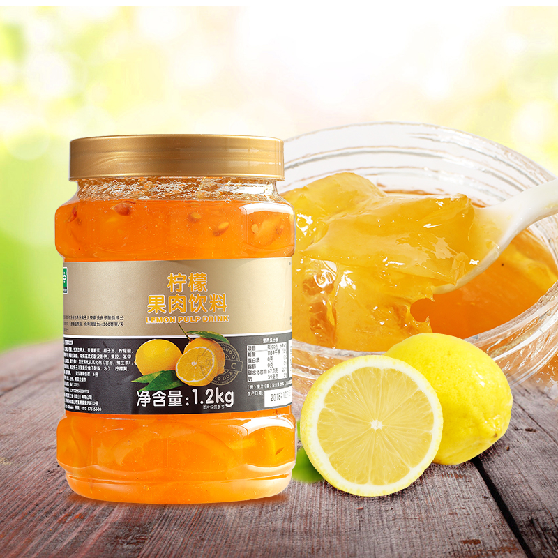 Huan Guo Song fresh lemon tea sauce 1 2kg fruit flower and fruit tea Youguo C pulp drink thick milk tea raw materials