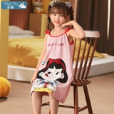 Летняя тонкая хлопковая пижама, платье-комбинация без рукавов, юбка на девочку для принцессы