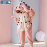 Демисезонная коралловая бархатная детская мультяшная фланелевая пижама, увеличенная толщина, подходит для подростков