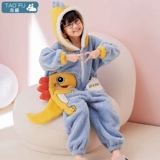 Демисезонная коралловая бархатная детская мультяшная фланелевая пижама, увеличенная толщина, подходит для подростков