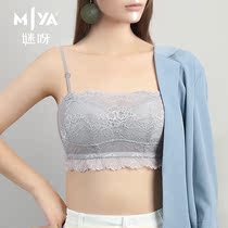 Mystery love letter series bandeau underwear Womens summer thin rimless bra Sexy lace bra anti-naked chest wrap