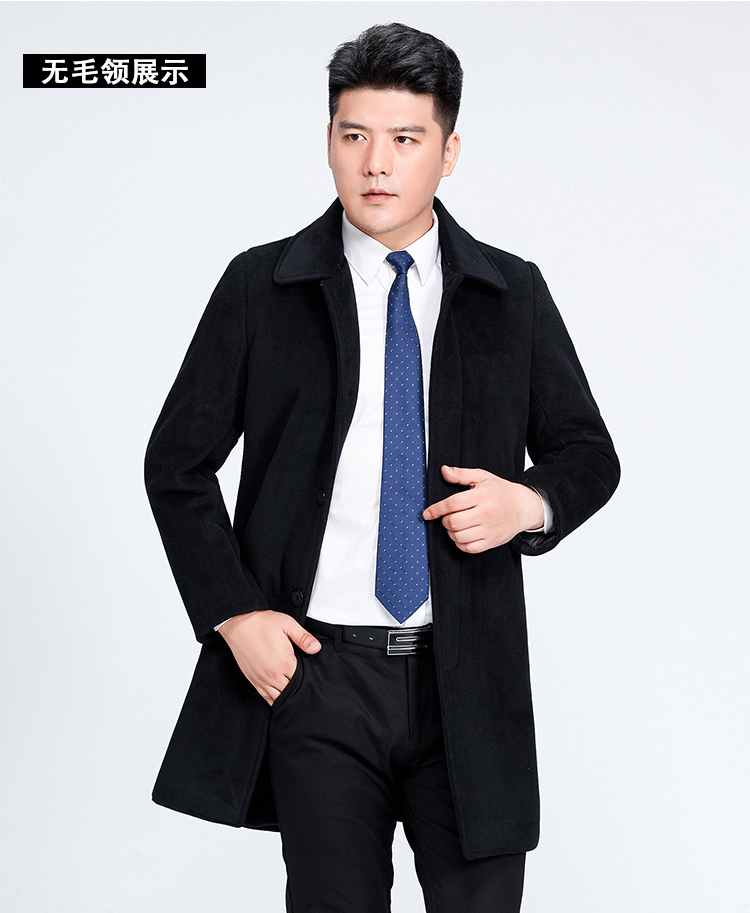 Playboy thương hiệu của người đàn ông áo len mùa đông cashmere coat trung niên cộng với nhung dày lên daddy coat