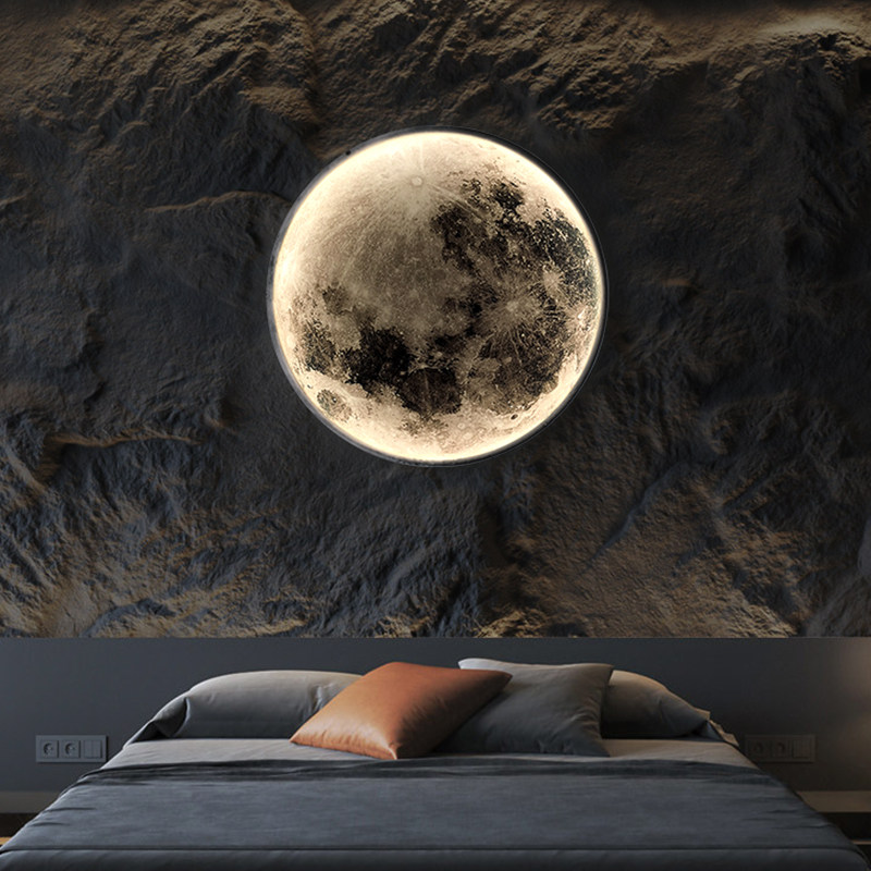 Moon Wall Lights Creative Living Room Sofa Background Wall Lights Corridor Avenue Atmosphere Lights Modern Simple Bedroom Bed Light