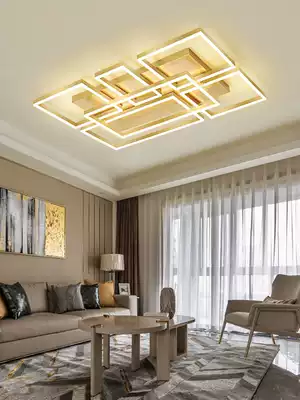 Living room lamp ceiling lamp rectangular atmosphere household simple modern creative personality light luxury villa Hall lamps