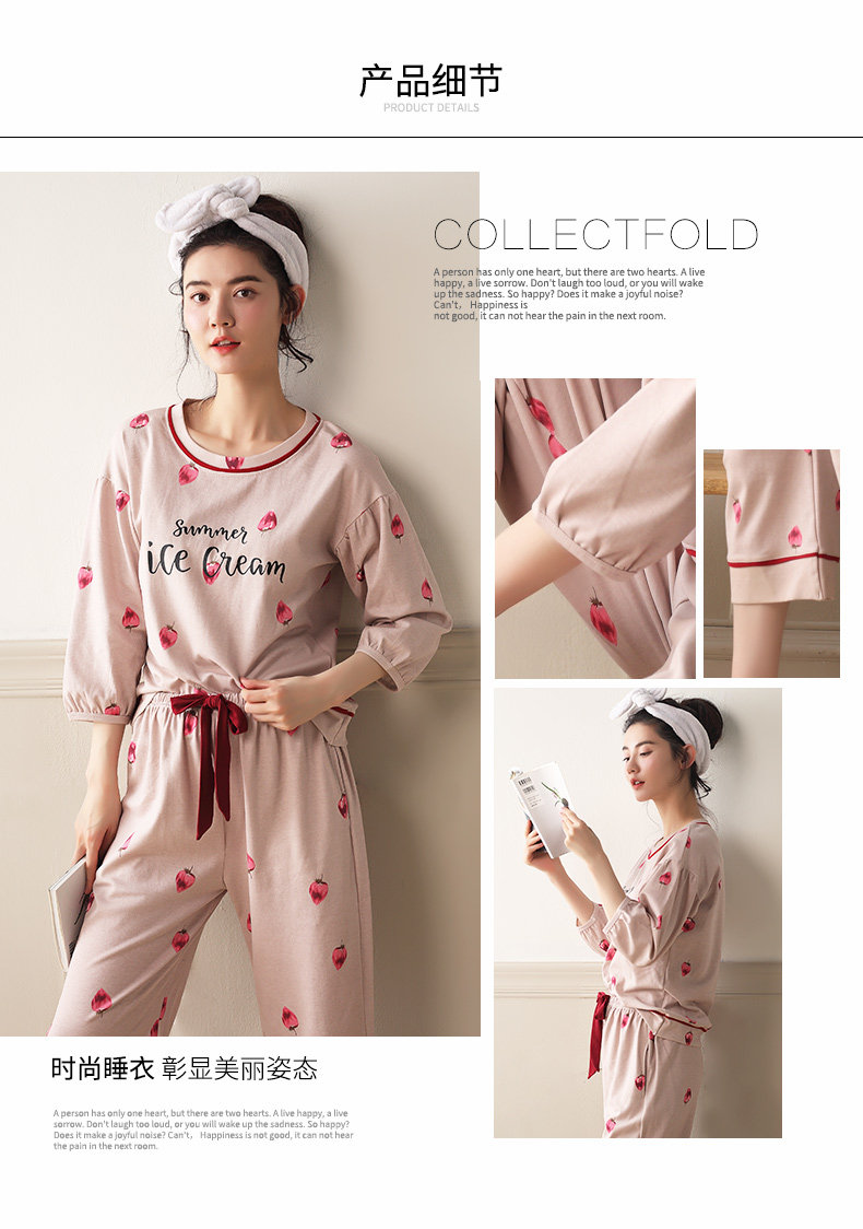 Pyjama pour femme en Coton à manches - Ref 2994675 Image 11
