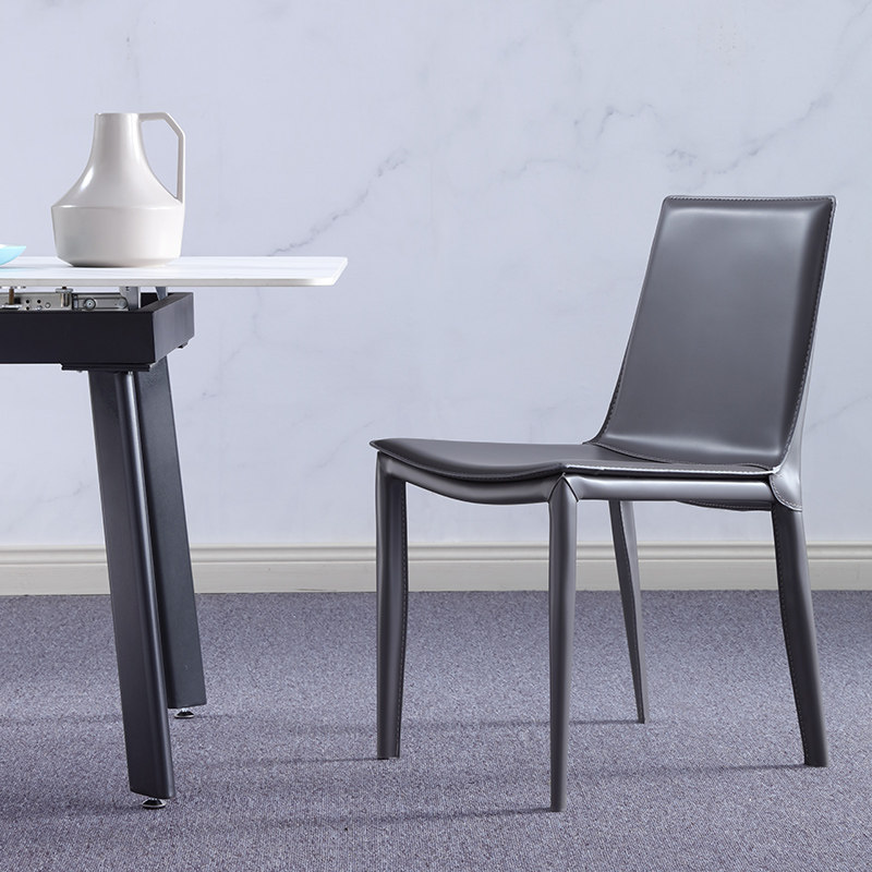 Saddle leather chair home light luxury saddle chair book chair loft industrial style hotel dining room designer Nordic dining chair