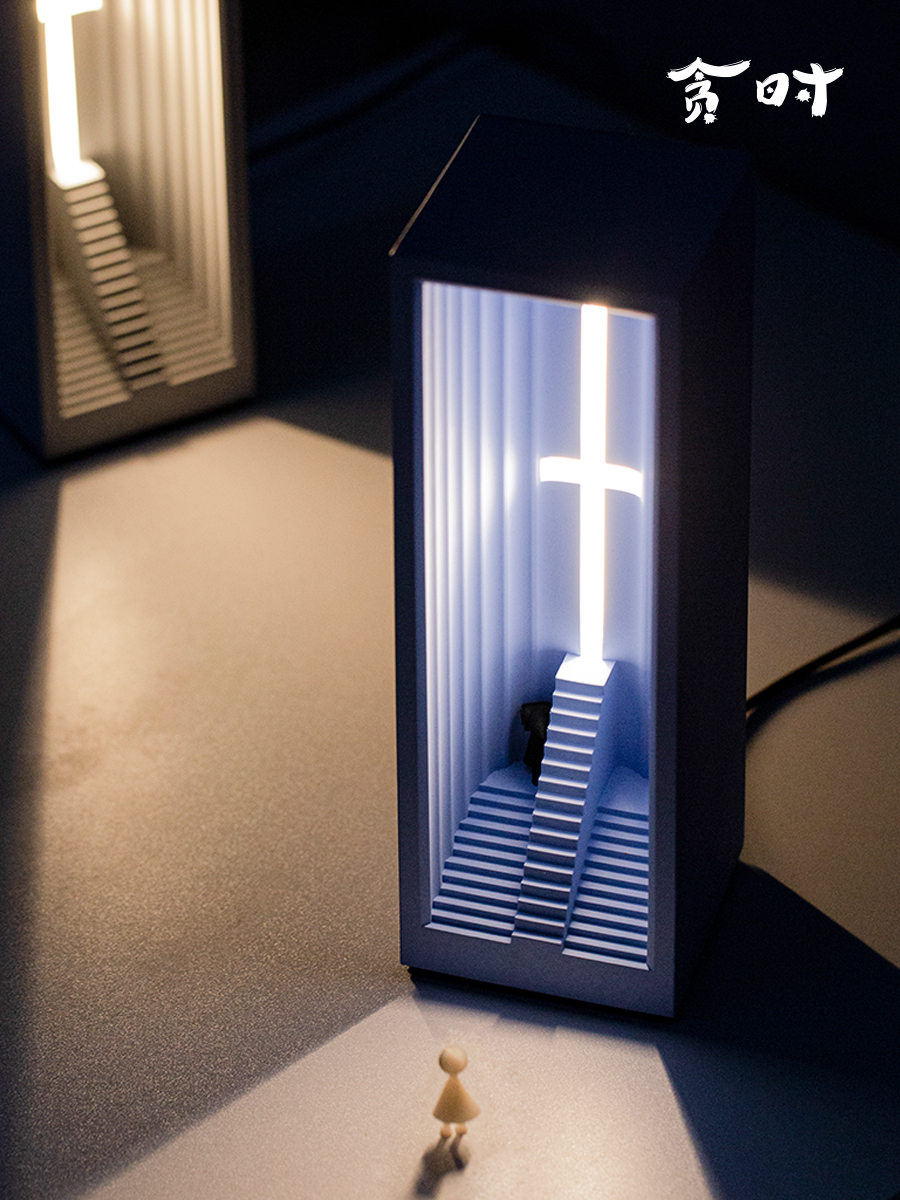 Church of Light Cement Creative Building Night Light Bedroom Designer Plug-in Bedside Table Lamp Monument Valley Night Light