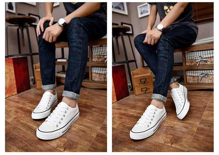 Giày nam mùa đông Phiên bản Hàn Quốc của giày vải xu hướng Giày nam giản dị Giày đôi hoang dã Giày sinh viên đế trắng