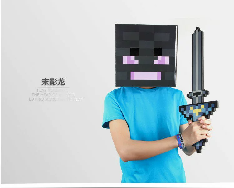 Mũ bảo hiểm Minecraft đội mũ bảo hiểm sợ Steve trò chơi mũ đen nhỏ thế giới của tôi COS xung quanh - Game Nhân vật liên quan