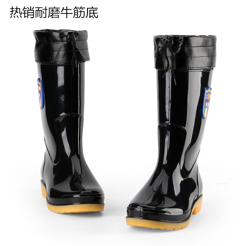 Summer Middle Drum Rain Shoes Men Style High Cylinder Rain Boots All Season Rubber Non-slip Adults Water Shoes Men's Work Plastic Rubber Shoes