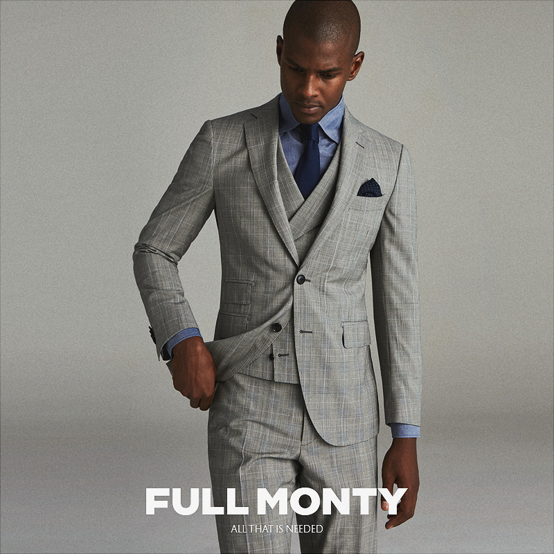 FULL MONTY Grain Suit Suit Men Business Casual Positive Dress Wedding Wedding Groom Suits Spring Autumn Season