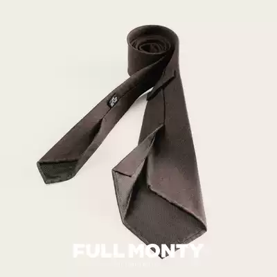 (Mulberry silk) Brown herringbone pattern handmade tie men's business dress casual accessories suit shirt decoration