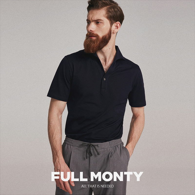 FULL MONTY SUMMER SHORT SLEEVE POLO SHIRT TURTLENECKS PURE COLOR BUSINESS Pure Cotton Casual T-shirt Half Sleeve Men