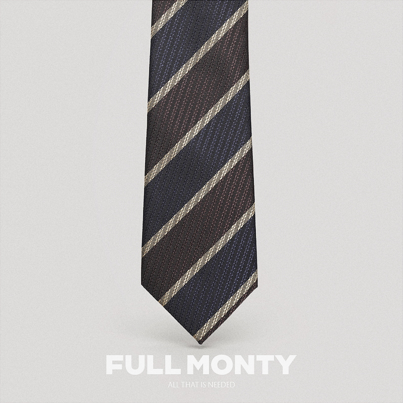 FULL MONTY Burgundy Navy BLUE LIGHT GOLD STRIPED TIE Men's HIGH-end BUSINESS SUIT ACCESSORIES GIFT BOX