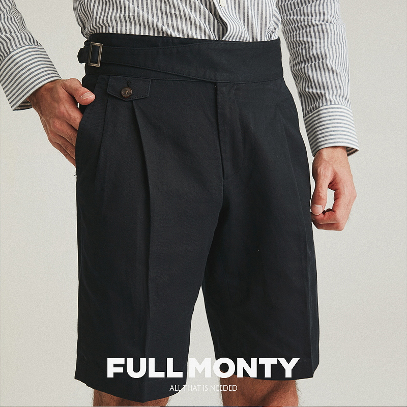 FULL MONTY Men's linen breathable shorts for business casual pants 100 lap 50% PANTS SUMMER THIN