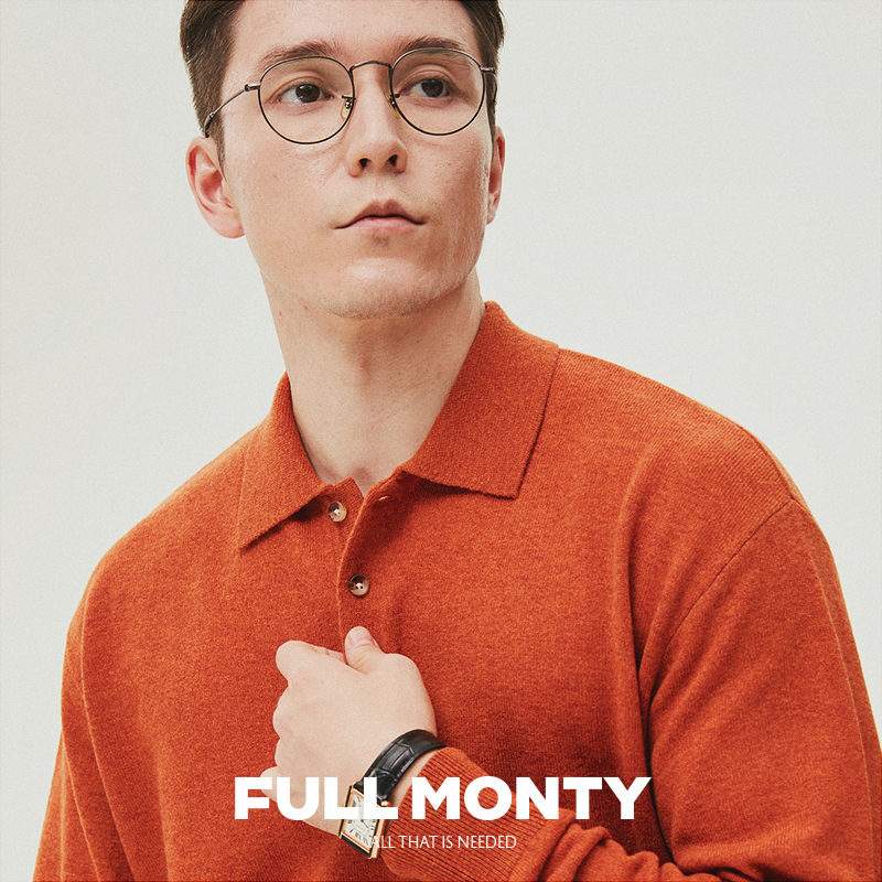 (quarter-end pick-up) spring money for men's long sleeve knitwear orange flap business profile wool casual sweaters