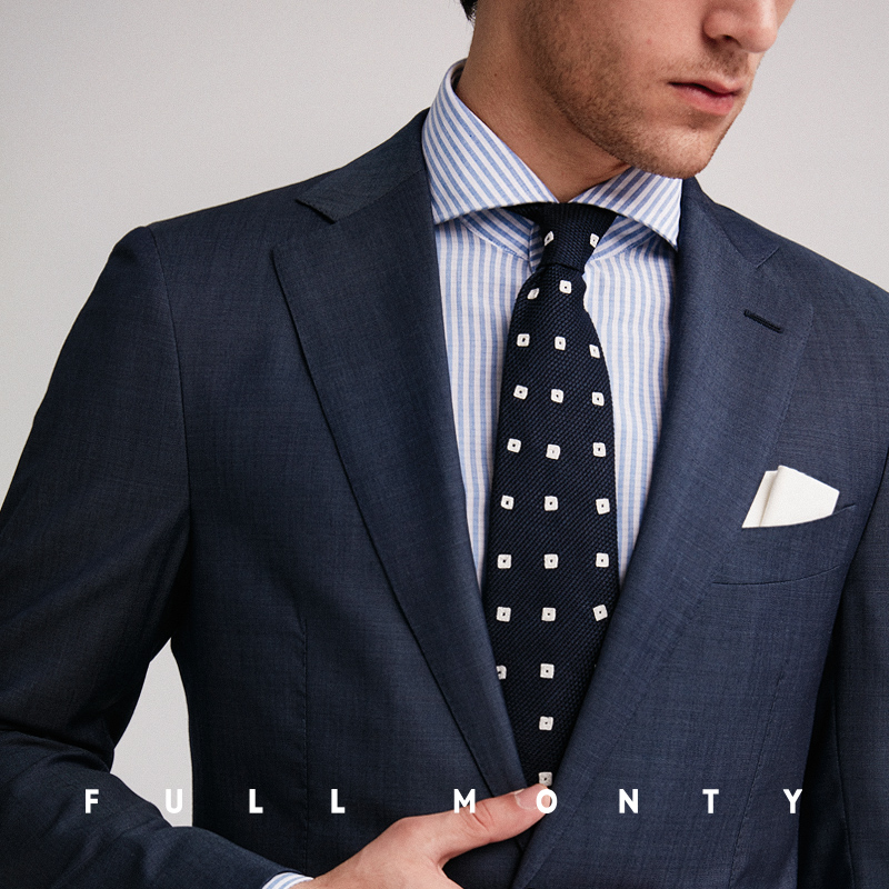 Full Monty Grey Tae-Tín T-rút thăm Suit nam Kinh doanh ăn mặc Fine dệt len ​​Flat Set Tây