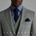 Full Monty Welsh sọc ca rô Suit nam len Suit Business Trim Professional Suit 