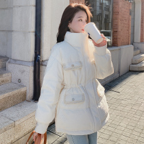 White little man cotton-padded women long waist slim winter wear 2021 new mid-cap cotton jacket