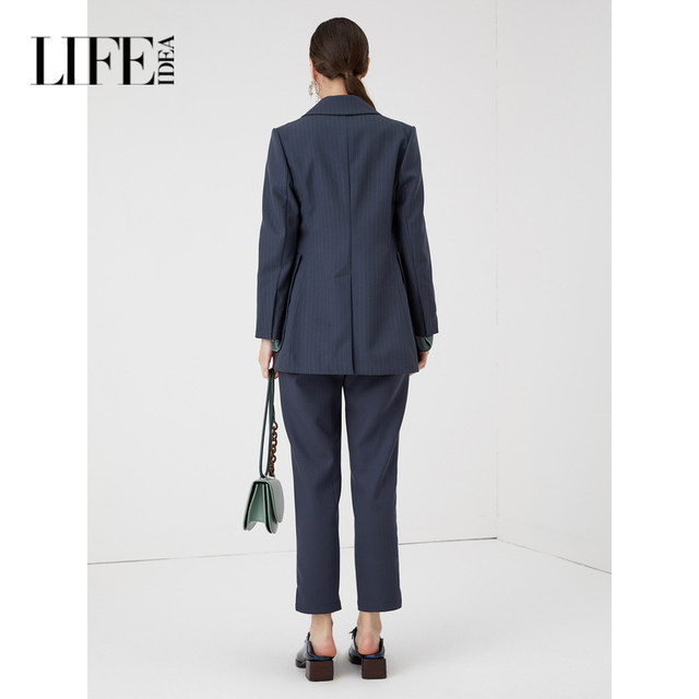 ບ່ອນເຮັດວຽກ Commuting Pinstripe Slim Suit Pants Pencil Pants Live Aidil Spring Nine-Point Pants