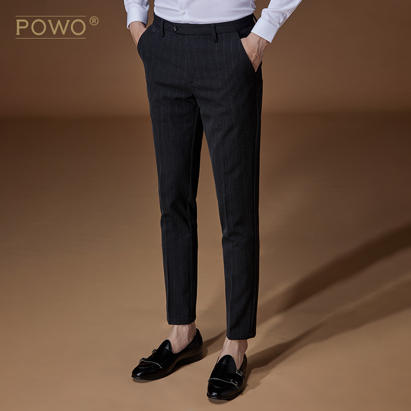 POWO quần nam Slim Hàn Quốc phiên bản của quần Suit kinh doanh chuyên nghiệp ăn mặc Youth Suit Summer Trend.