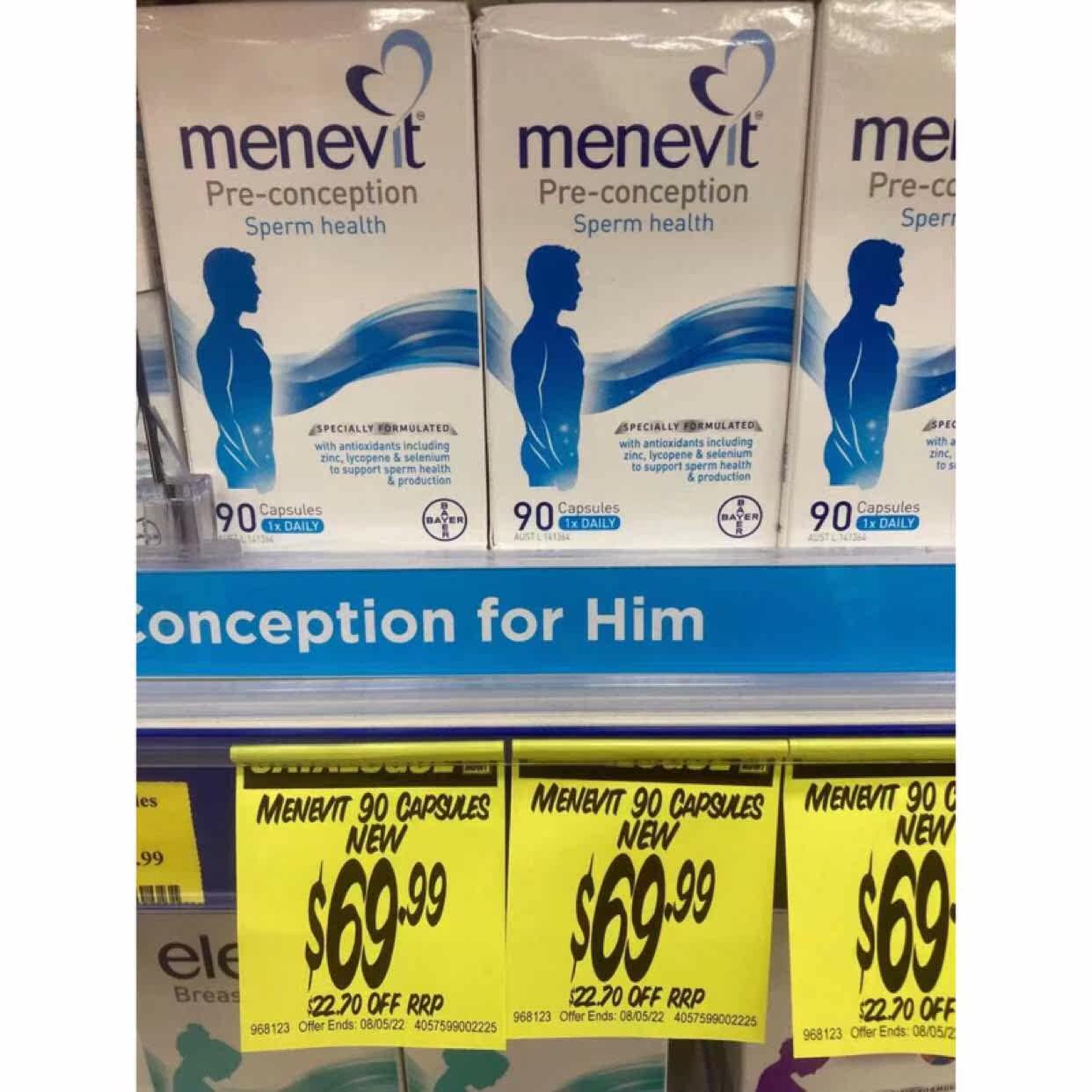 Australia's original import menevit Ailewei men's pre-pregnancy multi-mineral nutrient tablets 90 capsules