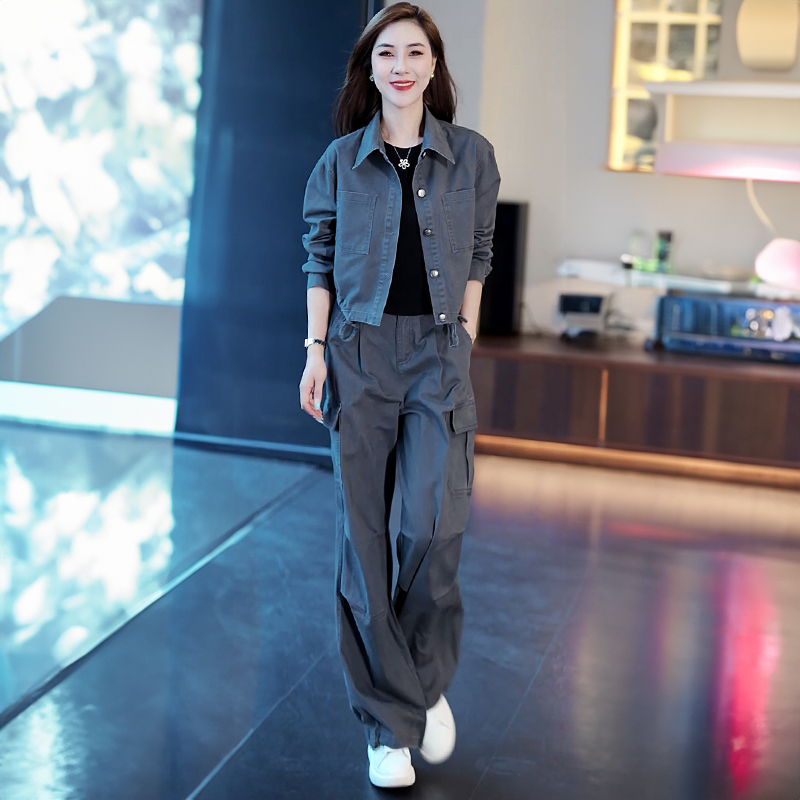 Fashion Suit for Women, Autumn 2026 New Style, Versatile, Loose, Slimming, Casual Long-Sleeved Wide-Leg Pants Two-Piece Set Fashion Suit for Women, Autumn 2026 New Style, Versatile, Loose, Slimming, Casual Long-Sleeved Wide-Leg Pants Two-Piece Set
